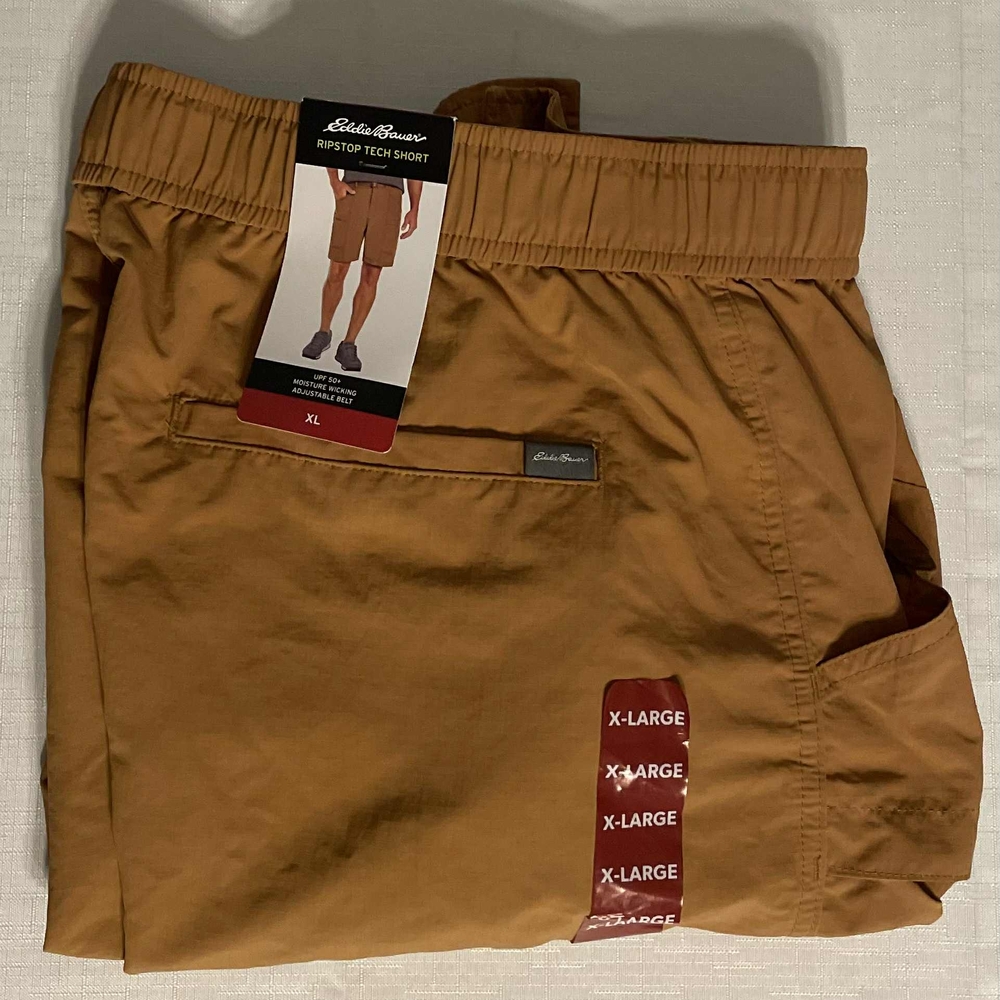 Eddie Bauer Brown Ripstop Tech Shorts XL